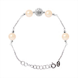 Bracelet 4 Perles de Culture d'Eau Douce- Diamètre 6-7  mm Rose- Argent 925 Millièmes