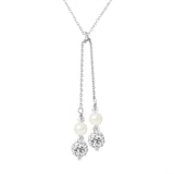Collier DUO Perles de Culture d'Eau Douce- Diamètre 5-6 mm Blanc- Argent 925 Millièmes