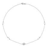 Collier CRISTAL Perles de Culture Diamètre 5-6 mm Blanc Cristal-Argent