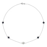 Collier CRISTAL Perles de Culture d'Eau Douce- Diamètre 5-6 mm Black Tahiti Cristal- Argent 925 Millièmes