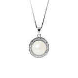 Collier Sun- Perle de Culture- Diamètre 9-10 mm Blanc- Bijou Femme- Argent 925 Millièmes