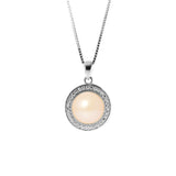 Collier Sun Argent Perle de Culture d'Eau Douce Rose Diamètre 9-10 mm Rose