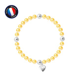 Bracelet Porte Bonheur- Perle d'Eau Douce- Ronde 5-6 mm Gold