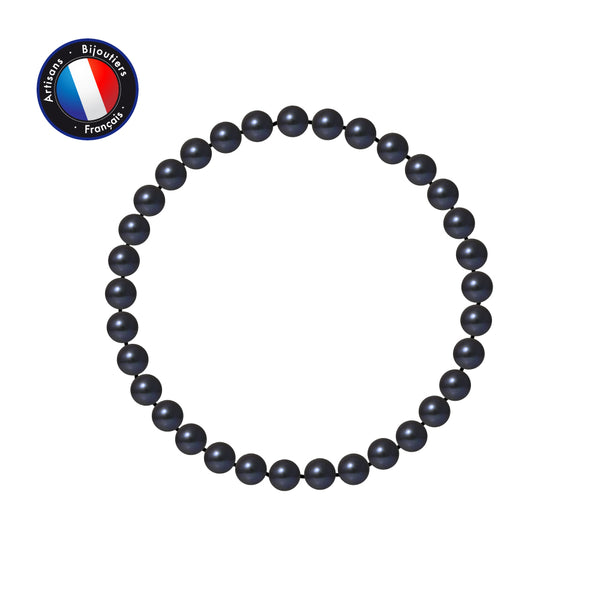Bracelet Porte Bonheur- Perle d'Eau Douce- Ronde 5-6 mm Black Tahiti-