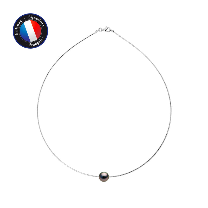 Collier- Perle de Tahiti- Ronde 9-10 mm- Bijou Femme
