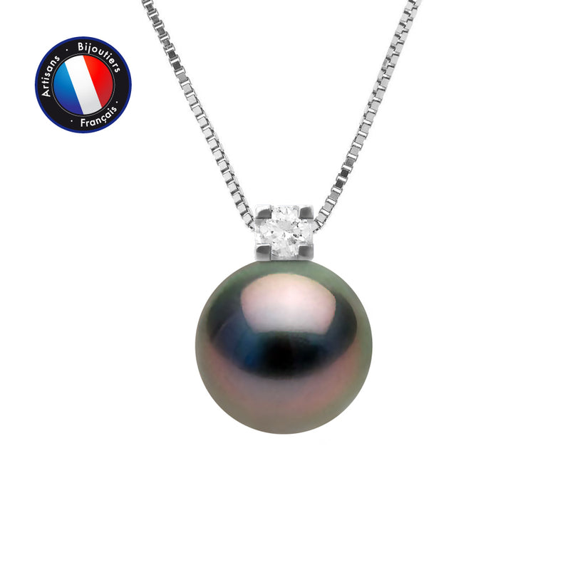 Collier- Perle de Tahiti- Ronde 8-9 mm- Argent