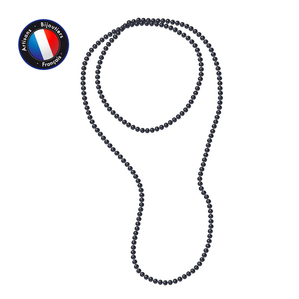 Sautoir- Perle de Culture d'Eau Douce- Barroque 6-7 mm Black Tahiti