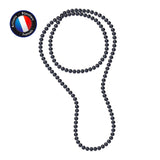 Sautoir- Perle de Culture d'Eau Douce- Barroque 9-10 mm Black Tahiti