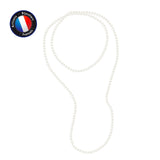 Sautoir- Perle de Culture d'Eau Douce- Barroque 6-7 mm Blanc